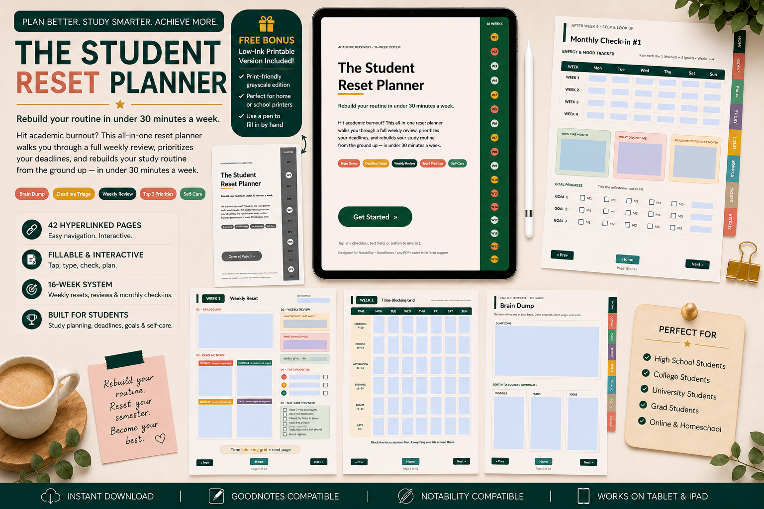 Student Reset Planner cover